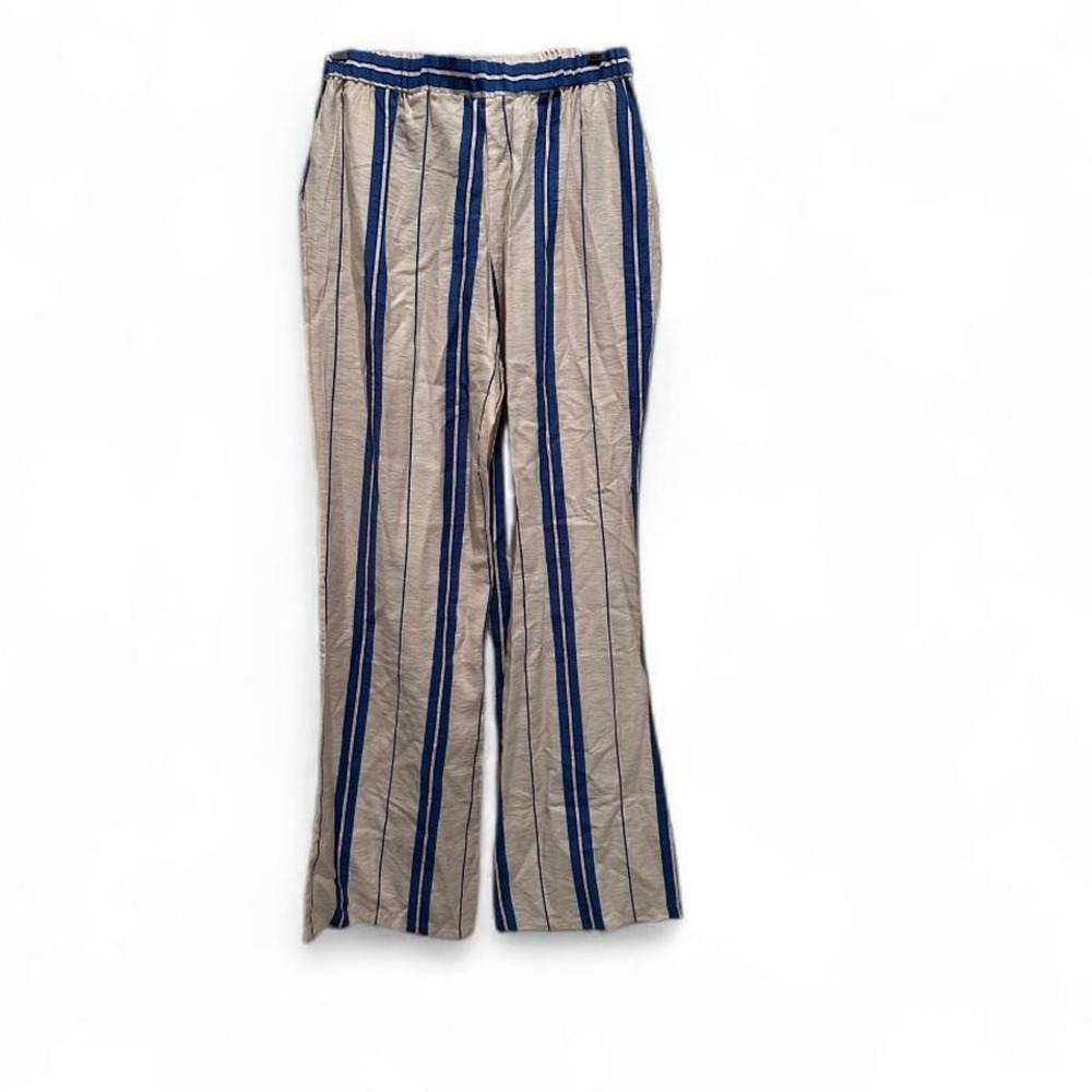 Sincerely‎ Jules Striped Wide Leg Trouser Pants Medium NWT Blue White Workwear - Picture 2 of 8
